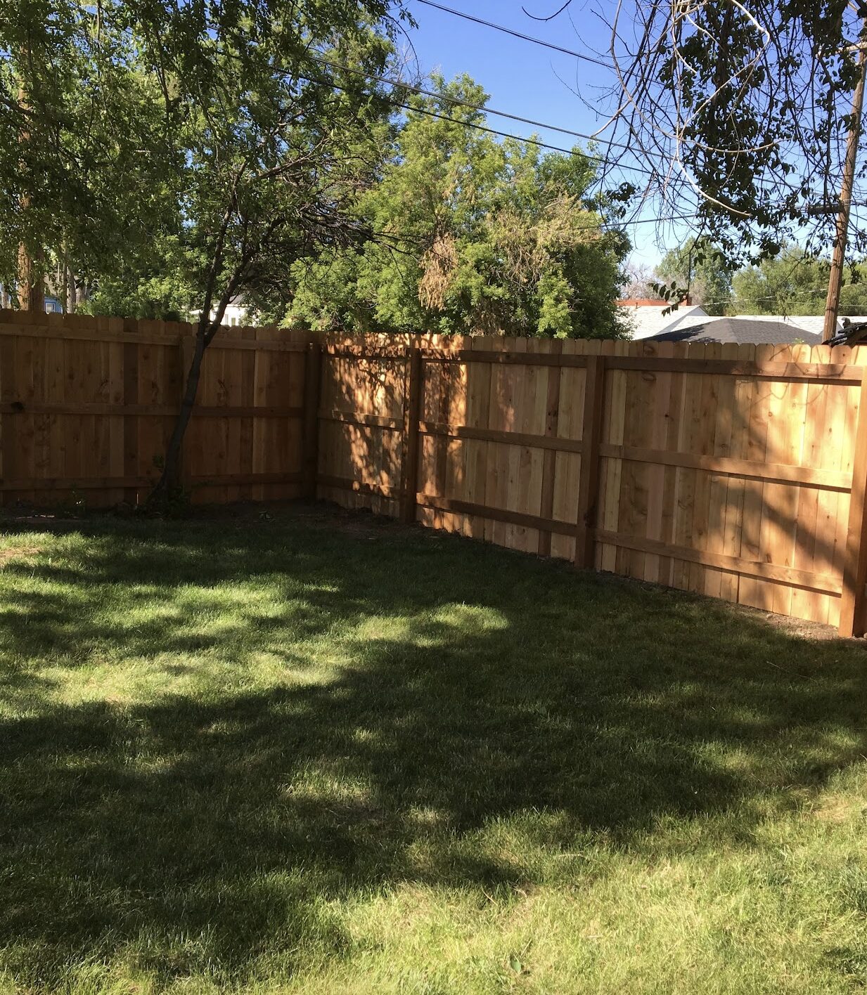 New cedar privacy fence